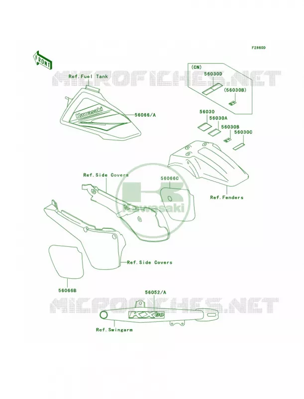 LabelsKX60-B19 Kawasaki MOTOS 60 2001 KX60  KX60-B17