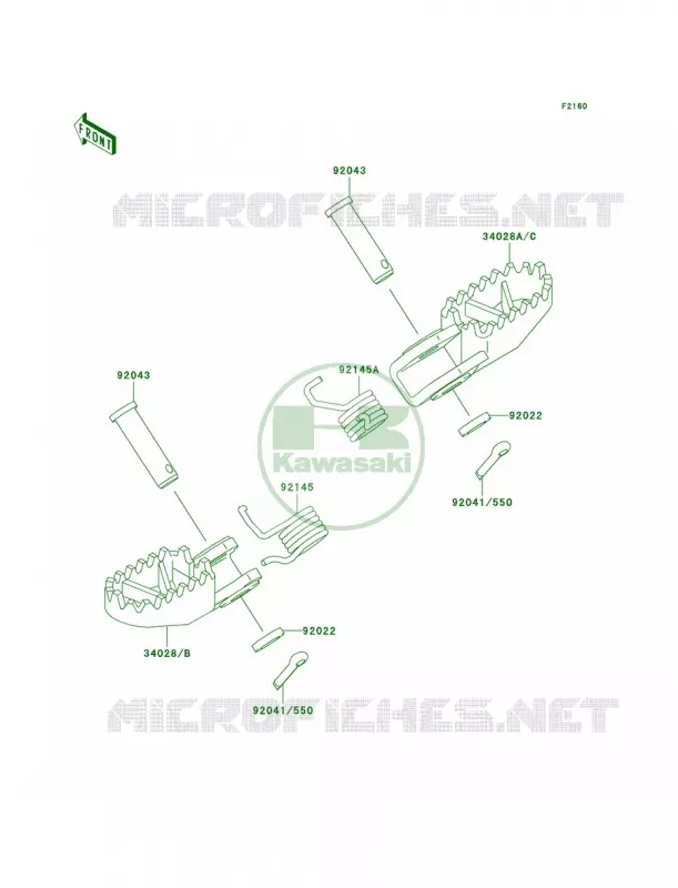 Footrests Kawasaki MOTOS 65 2001 KX65  KX65-A2