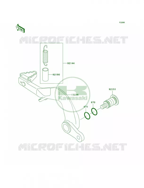 Brake Pedal Kawasaki MOTOS 85 2001 KX85  KX85-A1