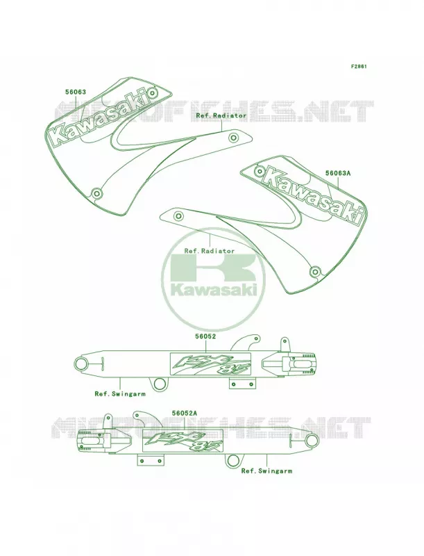 DecalsA1 Kawasaki MOTOS 85 2001 KX85  KX85-A1