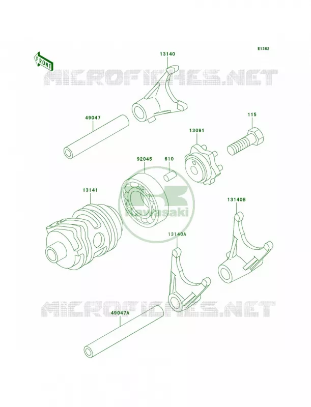 Gear Change DrumShift Forks Kawasaki MOTOS 85 2001 KX85  KX85-A1