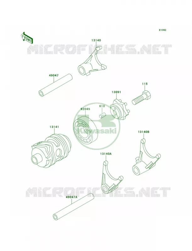 Gear Change DrumShift Forks Kawasaki MOTOS 100 2000 KX100  KX100-C3