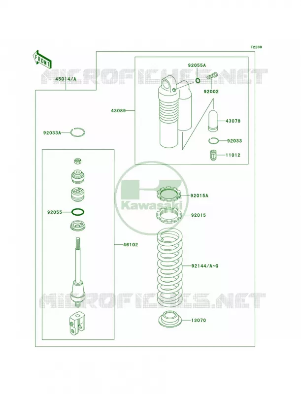 Shock Absorbers Kawasaki MOTOS 100 2000 KX100  KX100-C3