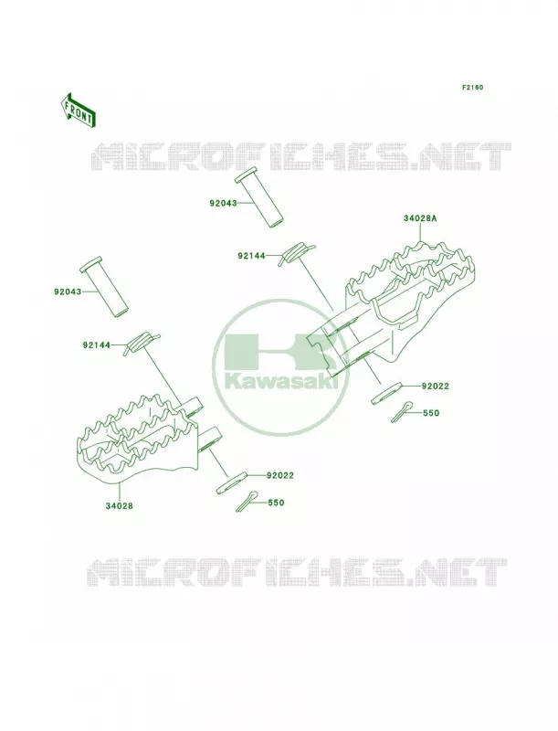 Footrests Kawasaki MOTOS 125 2000 KX125  KX125-L2