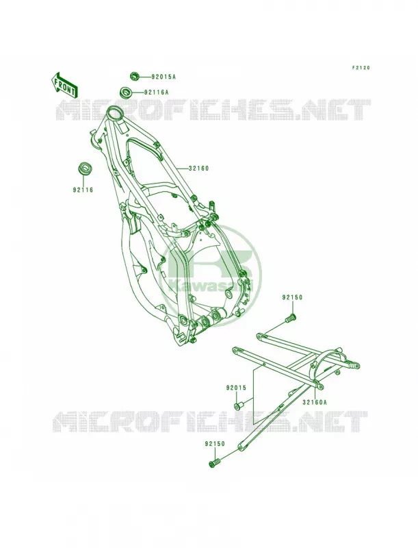 Frame Kawasaki MOTOS 250 2000 KX250  KX250-L2