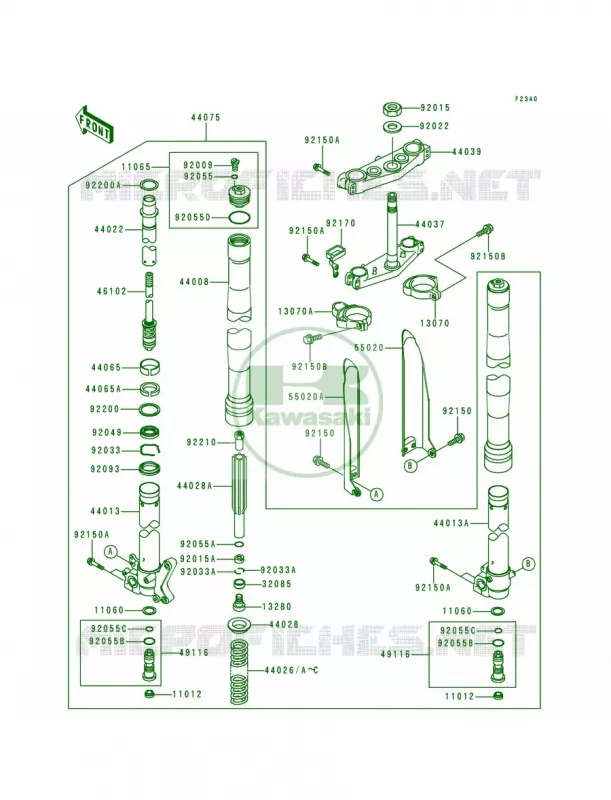 Front Fork Kawasaki MOTOS 250 2000 KX250  KX250-L2