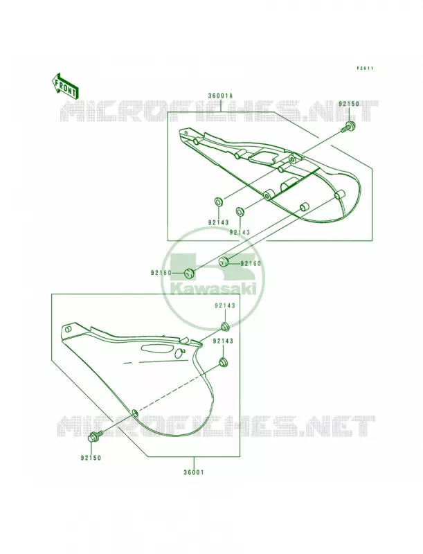 Side Covers Kawasaki MOTOS 250 2000 KX250  KX250-L2
