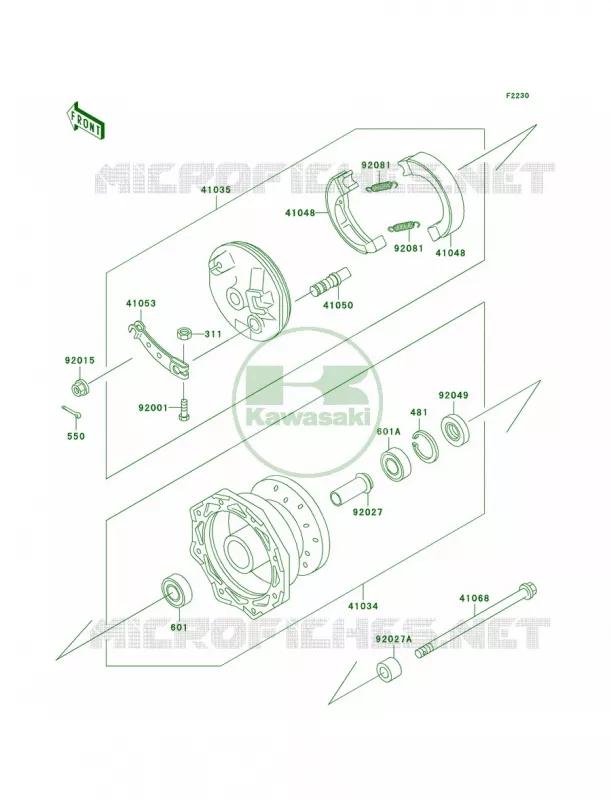 Front Hub Kawasaki MOTOS 60 2000 KX60  KX60-B16
