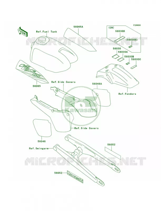 LabelsKX60-B18 Kawasaki MOTOS 60 2000 KX60  KX60-B16