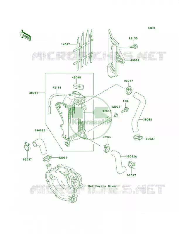 Radiator Kawasaki MOTOS 60 2000 KX60  KX60-B16