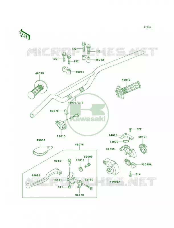 Handlebar Kawasaki MOTOS 65 2000 KX65  KX65-A1