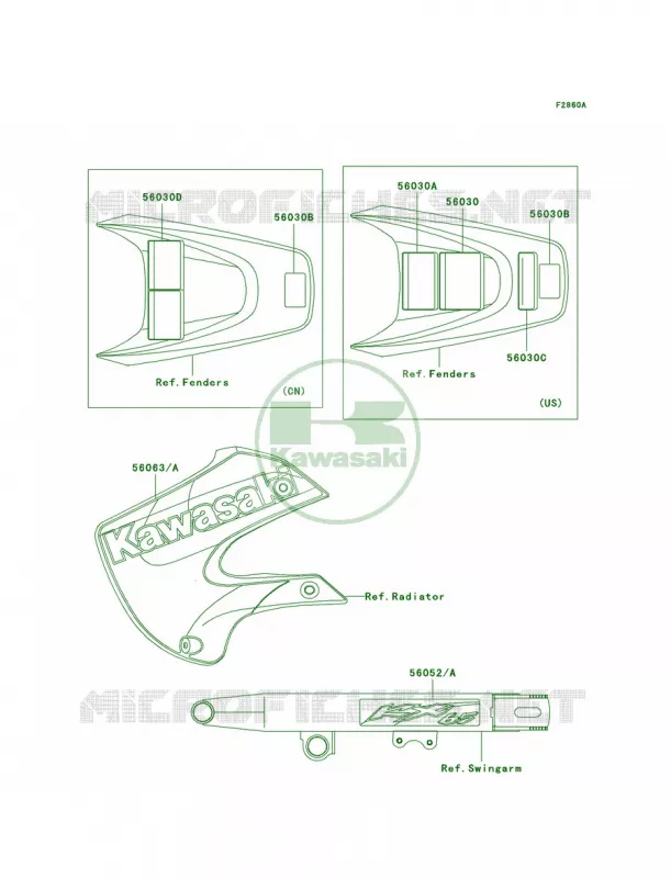LabelsKX65-A2 Kawasaki MOTOS 65 2000 KX65  KX65-A1