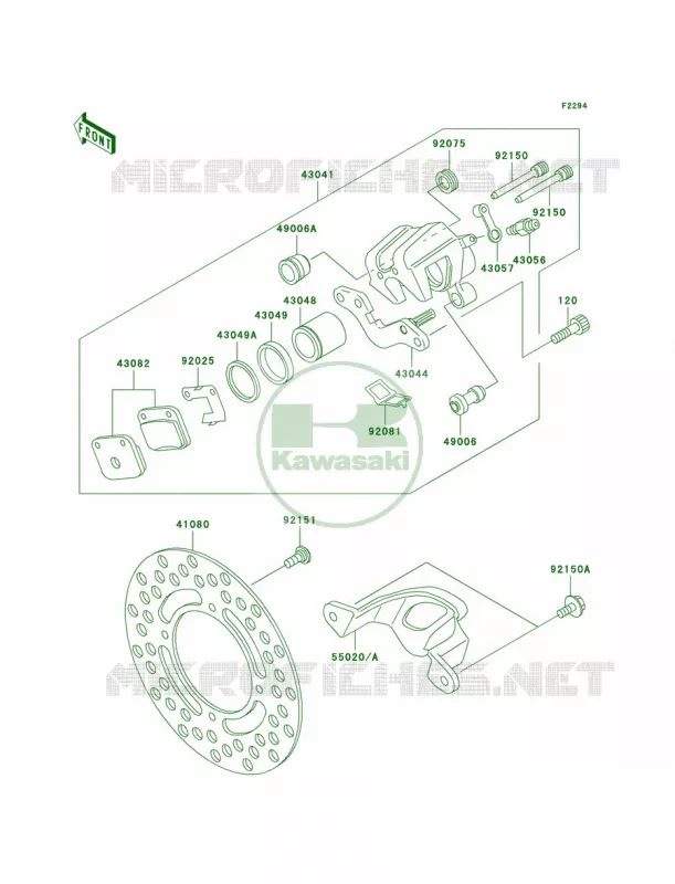 Rear BrakeKX65-A1-A4 Kawasaki MOTOS 65 2000 KX65  KX65-A1