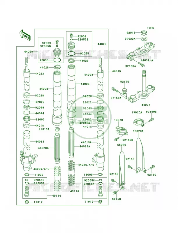 Front Fork Kawasaki MOTOS 80 2000 KX80  KX80-W3