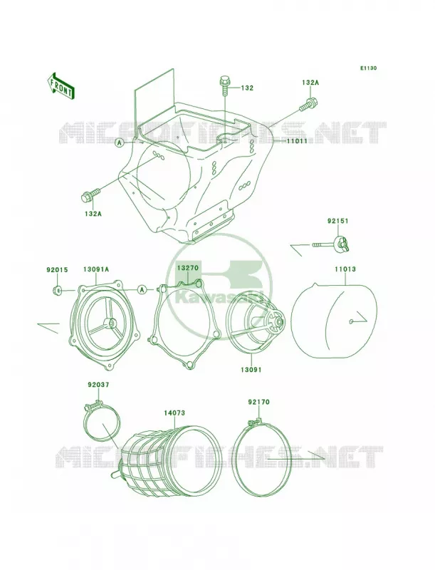 Air Cleaner Kawasaki MOTOS 100 1999 KX100  KX100-C2