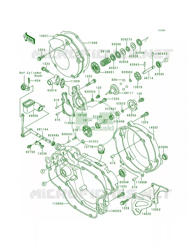 Engine Covers Kawasaki MOTOS 125 1999 KX125  KX125-L1