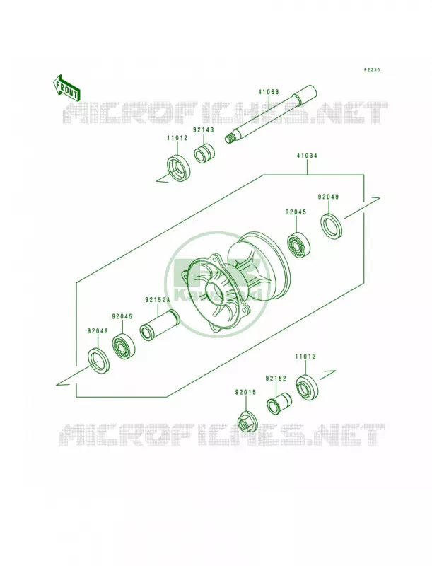 Front Hub Kawasaki MOTOS 125 1999 KX125  KX125-L1