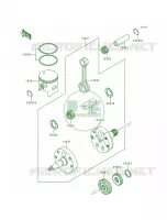CrankshaftPistons voor Kawasaki KX250 1999