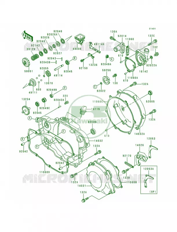 Engine Covers Kawasaki MOTOS 250 1999 KX250  KX250-L1
