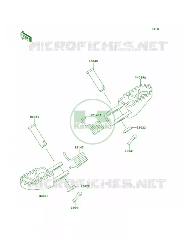 Footrests Kawasaki MOTOS 80 1999 KX80  KX80-W2