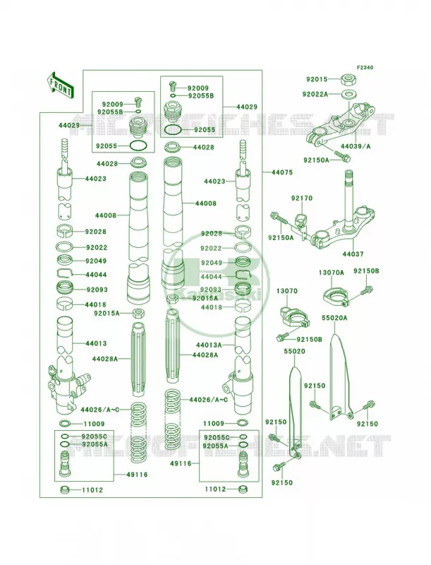 Front Fork Kawasaki MOTOS 80 1999 KX80  KX80-W2
