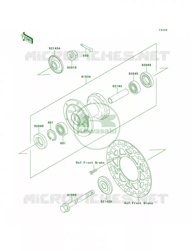 Front Hub Kawasaki MOTOS 80 1999 KX80  KX80-W2