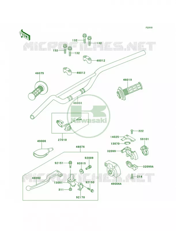 Handlebar Kawasaki MOTOS 80 1999 KX80  KX80-W2