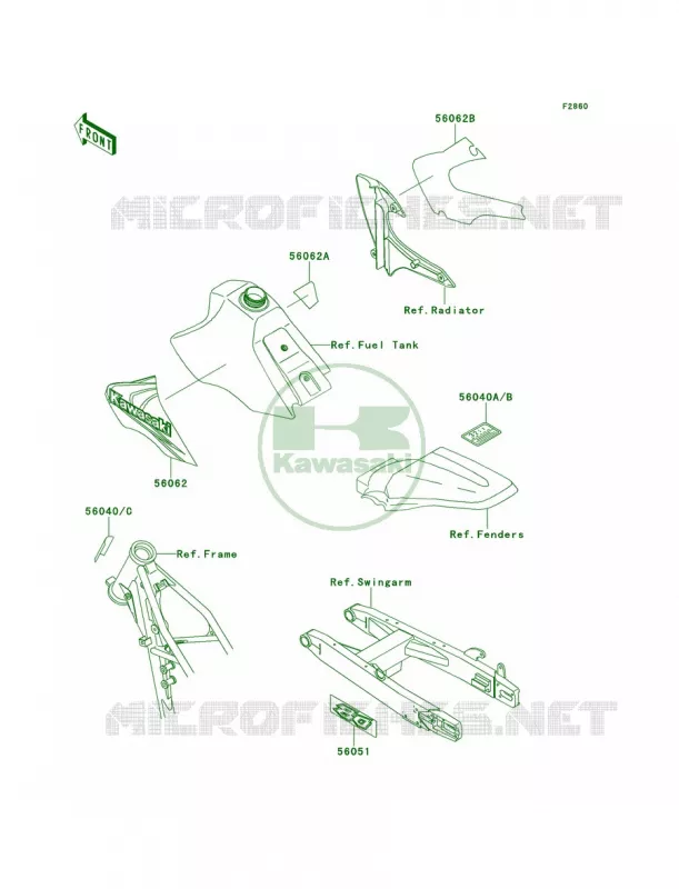 LabelsKX80-W1 Kawasaki MOTOS 80 1999 KX80  KX80-W2