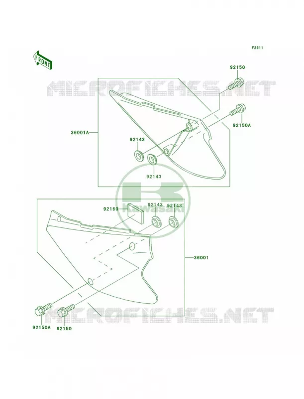 Side Covers Kawasaki MOTOS 80 1999 KX80  KX80-W2