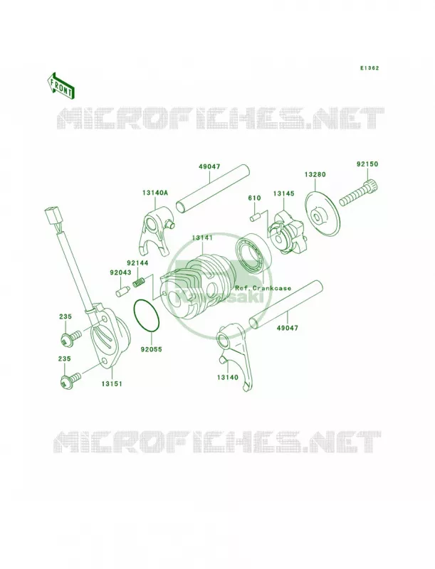 Gear Change DrumShift Forks Kawasaki MOTOS 110 2009 KLX110 Monster Energy  KLX110A9FA