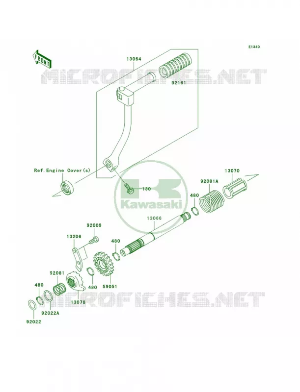 Kickstarter Mechanism Kawasaki MOTOS 110 2009 KLX110 Monster Energy  KLX110A9FA