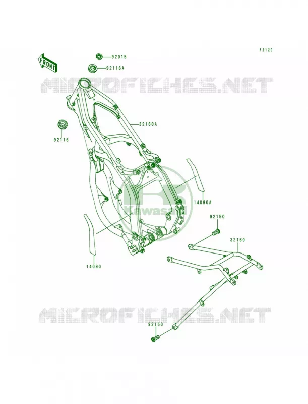 Frame Kawasaki MOTOS 250 1998 KX250  KX250-K5