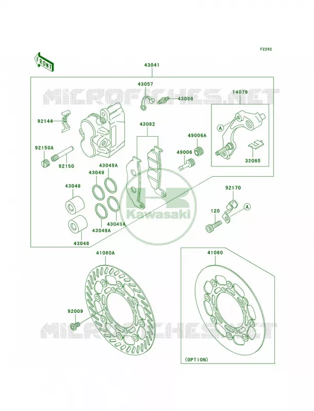 Front Brake Kawasaki MOTOS 500 1998 KX500  KX500-E10