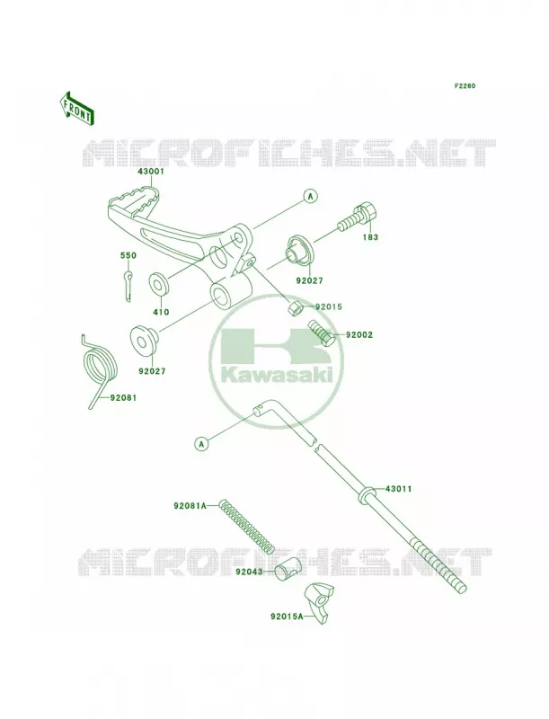 Brake Pedal Kawasaki MOTOS 60 1998 KX60  KX60-B14