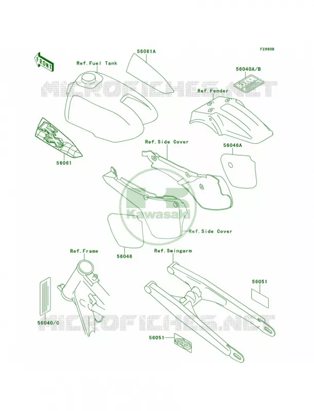 LabelsKX60-B12 Kawasaki MOTOS 60 1998 KX60  KX60-B14