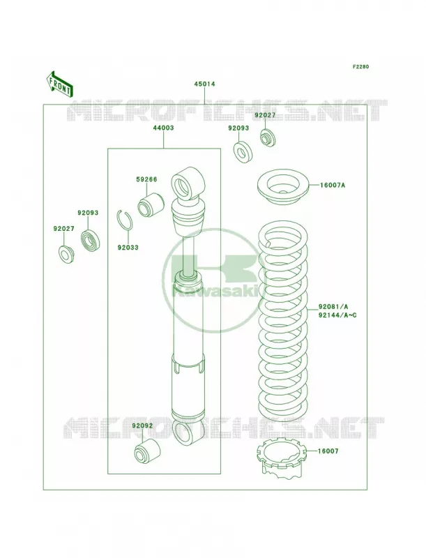 Shock Absorbers Kawasaki MOTOS 60 1998 KX60  KX60-B14