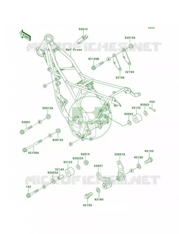 Frame Fittings Kawasaki MOTOS 80 1998 KX80  KX80-W1