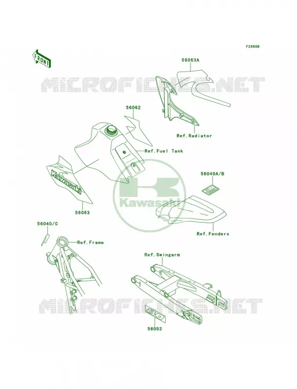 LabelsKX80-W3 Kawasaki MOTOS 80 1998 KX80  KX80-W1