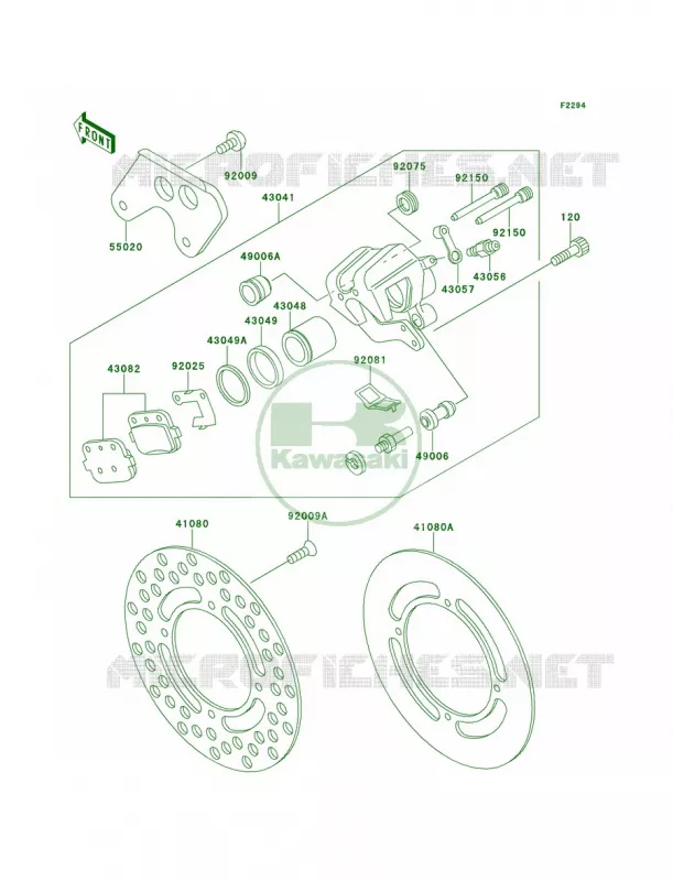 Rear Brake Kawasaki MOTOS 80 1998 KX80  KX80-W1