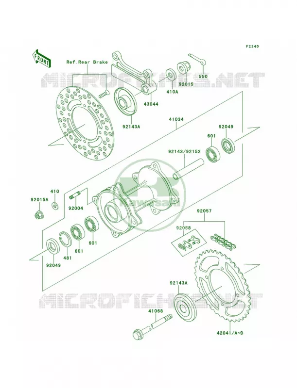 Rear Hub Kawasaki MOTOS 80 1998 KX80  KX80-W1