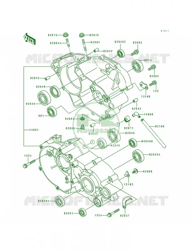 Crankcase Kawasaki MOTOS 100 1997 KX100  KX100-B7