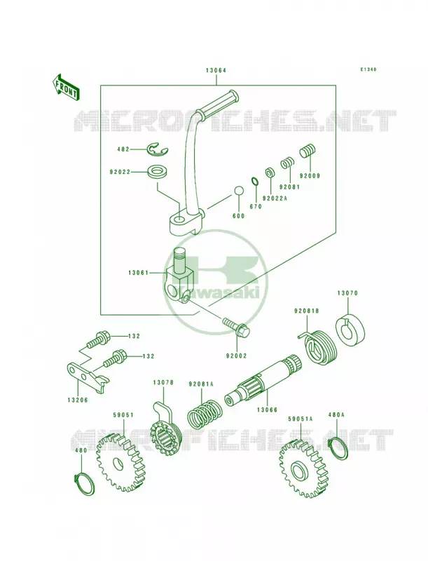 Kickstarter Mechanism Kawasaki MOTOS 100 1997 KX100  KX100-B7