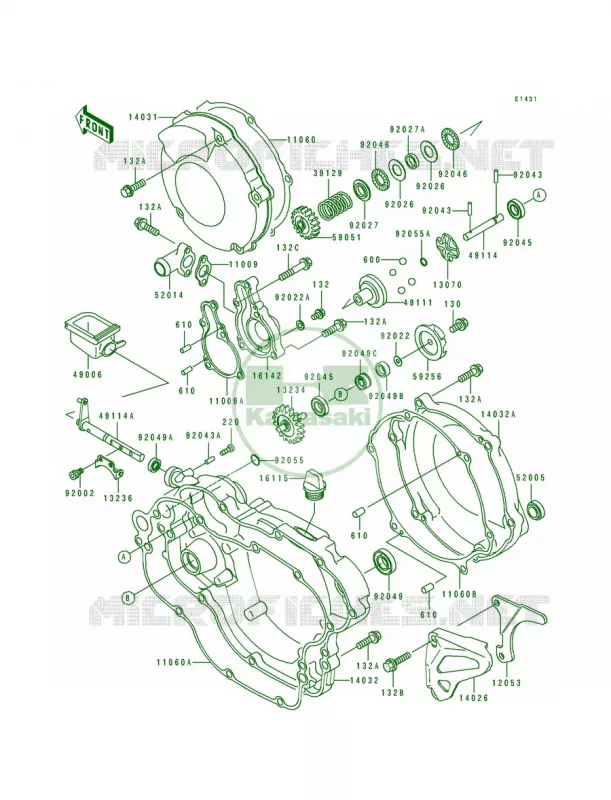 Engine Covers Kawasaki MOTOS 125 1997 KX125  KX125-K4