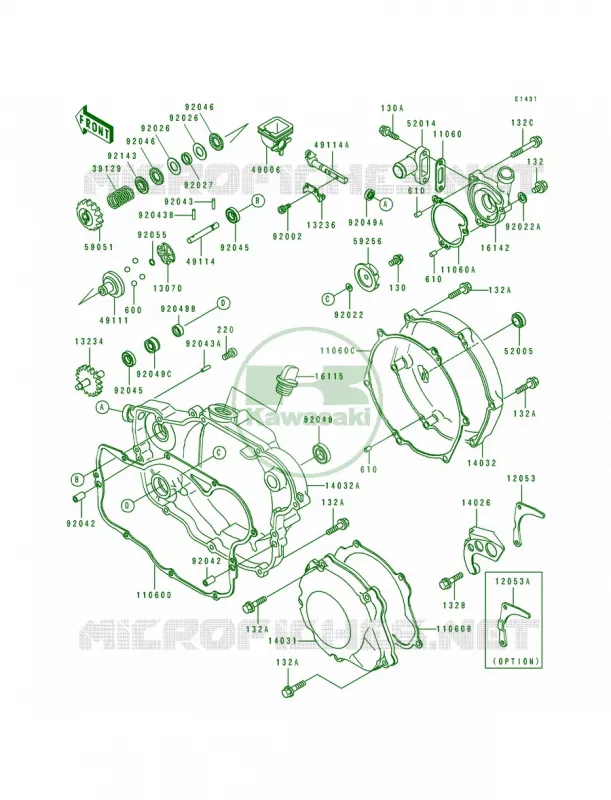 Engine Covers Kawasaki MOTOS 250 1997 KX250  KX250-K4