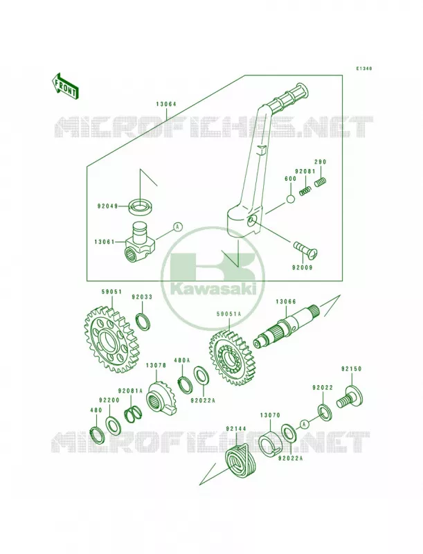 Kickstarter Mechanism Kawasaki MOTOS 250 1997 KX250  KX250-K4