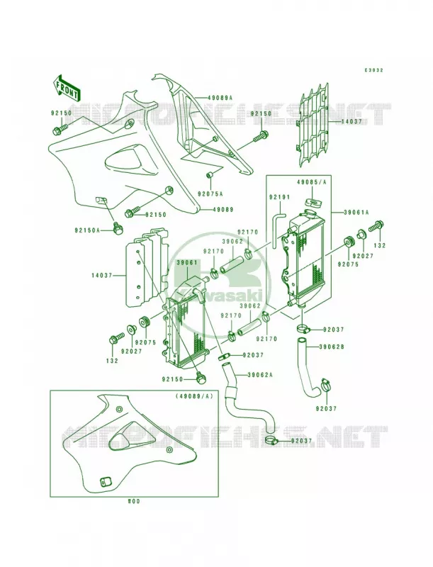 Radiator Kawasaki MOTOS 250 1997 KX250  KX250-K4