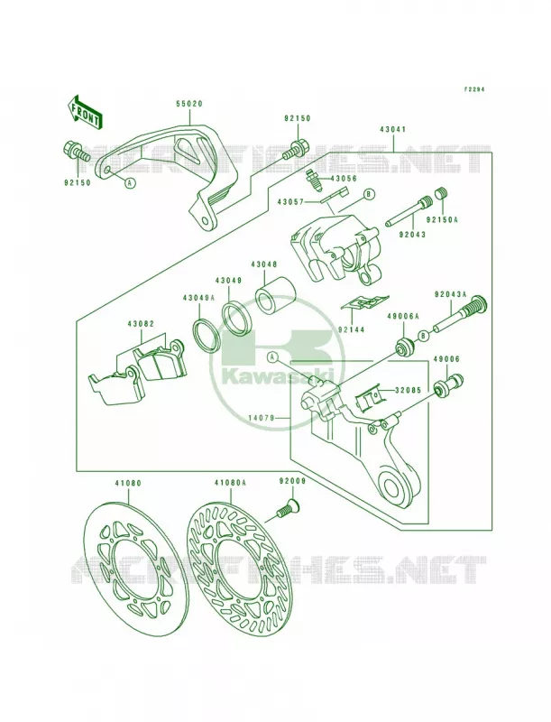 Rear Brake Kawasaki MOTOS 250 1997 KX250  KX250-K4