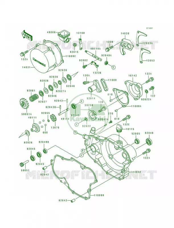 Engine Covers Kawasaki MOTOS 500 1997 KX500  KX500-E9