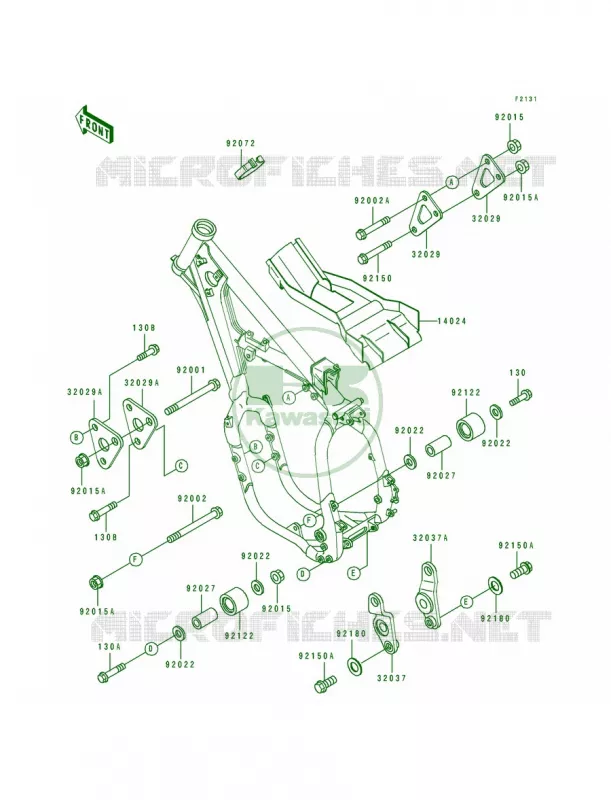 Frame Fittings Kawasaki MOTOS 500 1997 KX500  KX500-E9