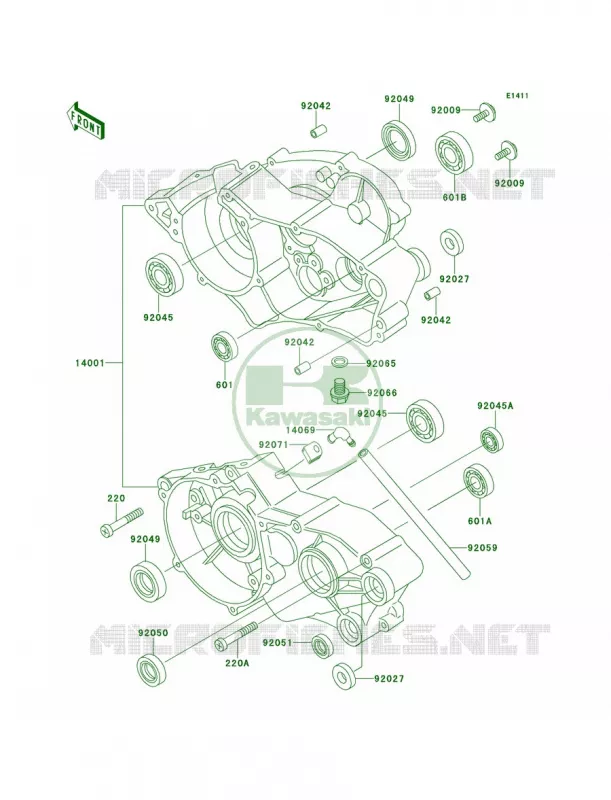 Crankcase Kawasaki MOTOS 60 1997 KX60  KX60-B13